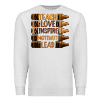 Oatmeal Heather teach love inspire motivate lead Premium Sweatshirt - Zillion Design Studio