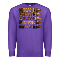 Purple teach love inspire motivate lead Premium Sweatshirt - Zillion Design Studio