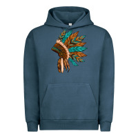 Pigment Midnight Navy native american indian headdress Urban Hoodie - Artiststas