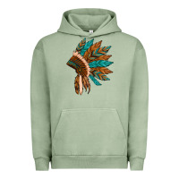 Pigment Oil Green native american indian headdress Urban Hoodie - Artiststas
