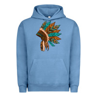 Pigment Pebble Blue native american indian headdress Urban Hoodie - Artiststas