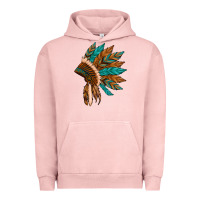 Pigment Salmon native american indian headdress Urban Hoodie - Artiststas