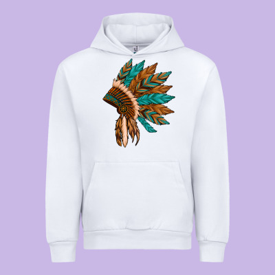 Native American Indian Headdress Urban Hoodie Designed By Artiststas