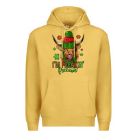 Antique Gold i'm freakin freezin christmas long haired cow Premium Hoodie - Jasminsmagicworld