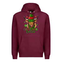 Burgundy i'm freakin freezin christmas long haired cow Premium Hoodie - Jasminsmagicworld