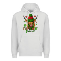 Dove Grey i'm freakin freezin christmas long haired cow Premium Hoodie - Jasminsmagicworld