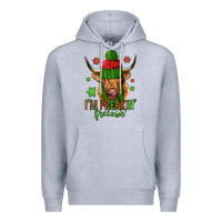 Heather Grey i'm freakin freezin christmas long haired cow Premium Hoodie - Jasminsmagicworld