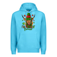 Ocean Blue i'm freakin freezin christmas long haired cow Premium Hoodie - Jasminsmagicworld
