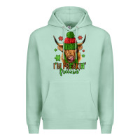 Seafoam i'm freakin freezin christmas long haired cow Premium Hoodie - Jasminsmagicworld