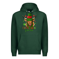 Sports Green i'm freakin freezin christmas long haired cow Premium Hoodie - Jasminsmagicworld