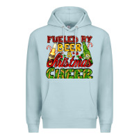 Blue Mist fueled by beer and christmas cheer with beer bottles Premium Hoodie - AdoDesignShop