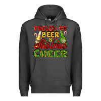 Charcoal Heather fueled by beer and christmas cheer with beer bottles Premium Hoodie - AdoDesignShop