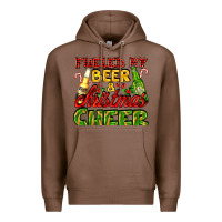 Chestnut fueled by beer and christmas cheer with beer bottles Premium Hoodie - AdoDesignShop