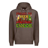 Coffee fueled by beer and christmas cheer with beer bottles Premium Hoodie - AdoDesignShop