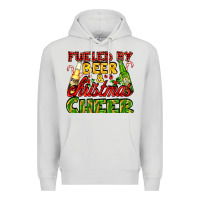 Dove Grey fueled by beer and christmas cheer with beer bottles Premium Hoodie - AdoDesignShop