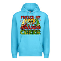Ocean Blue fueled by beer and christmas cheer with beer bottles Premium Hoodie - AdoDesignShop