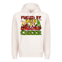 Pale Pink fueled by beer and christmas cheer with beer bottles Premium Hoodie - AdoDesignShop