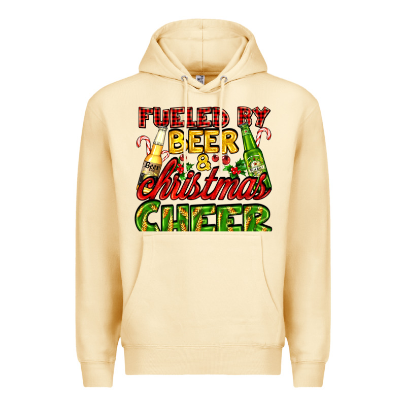 Fueled By Beer And Christmas Cheer With Beer Bottles Premium Hoodie by AdoDesignShop | Teevron
