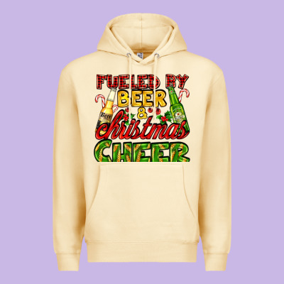Fueled By Beer And Christmas Cheer With Beer Bottles Premium Hoodie Designed By Adodesignshop