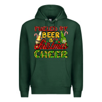 Sports Green fueled by beer and christmas cheer with beer bottles Premium Hoodie - AdoDesignShop