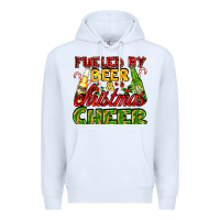 White fueled by beer and christmas cheer with beer bottles Premium Hoodie - AdoDesignShop