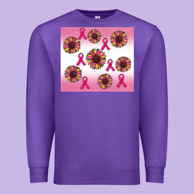 Breast Cancer Awareness Sunflower Premium Sweatshirt Designed By Ranaportraitstore