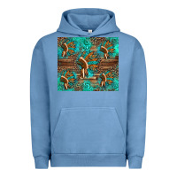 Pigment Pebble Blue indian headdress Urban Hoodie - Artiststas