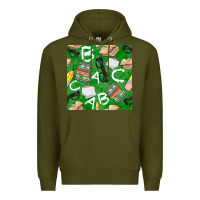 Army Green english class seamless pattern Premium Hoodie - BundleAndBundleShop