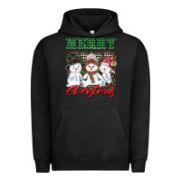 Pigment Black merry christmas snowman Urban Hoodie - AdoDesignShop