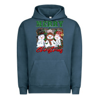 Pigment Midnight Navy merry christmas snowman Urban Hoodie - AdoDesignShop