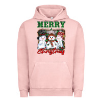 Pigment Salmon merry christmas snowman Urban Hoodie - AdoDesignShop