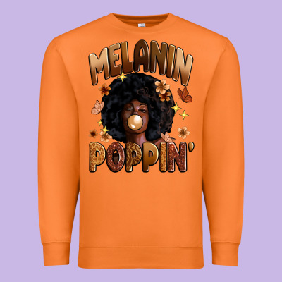 Melanin Poppin Premium Sweatshirt Designed By Zillion Design Studio