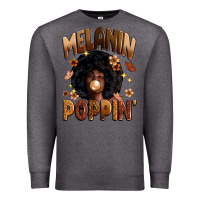 Charcoal Heather melanin poppin Premium Sweatshirt - Zillion Design Studio