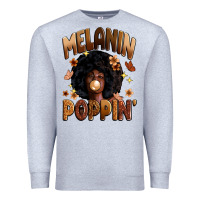 Heather Grey melanin poppin Premium Sweatshirt - Zillion Design Studio