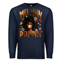 Navy melanin poppin Premium Sweatshirt - Zillion Design Studio