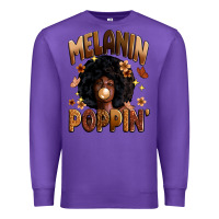 Purple melanin poppin Premium Sweatshirt - Zillion Design Studio