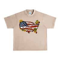 French Oak usa map with sunflower and cactus Urban Heavy Tee - Artiststas