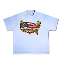 Grape Ice usa map with sunflower and cactus Urban Heavy Tee - Artiststas