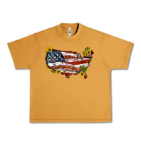 Peanut Butter usa map with sunflower and cactus Urban Heavy Tee - Artiststas