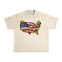 Sandshell usa map with sunflower and cactus Urban Heavy Tee - Artiststas