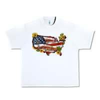 White usa map with sunflower and cactus Urban Heavy Tee - Artiststas