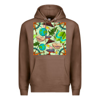 Chestnut geography class seamless pattern Premium Hoodie - BundleAndBundleShop
