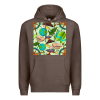 Coffee geography class seamless pattern Premium Hoodie - BundleAndBundleShop