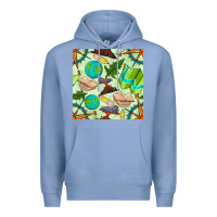 Colony Blue geography class seamless pattern Premium Hoodie - BundleAndBundleShop