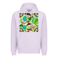 Lilac geography class seamless pattern Premium Hoodie - BundleAndBundleShop