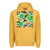 Mustard geography class seamless pattern Premium Hoodie - BundleAndBundleShop