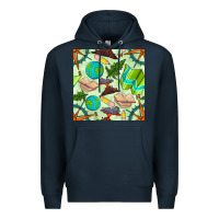 Navy geography class seamless pattern Premium Hoodie - BundleAndBundleShop