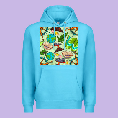 Geography Class Seamless Pattern Premium Hoodie Designed By Bundleandbundleshop