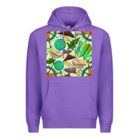 Purple geography class seamless pattern Premium Hoodie - BundleAndBundleShop