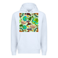 White geography class seamless pattern Premium Hoodie - BundleAndBundleShop